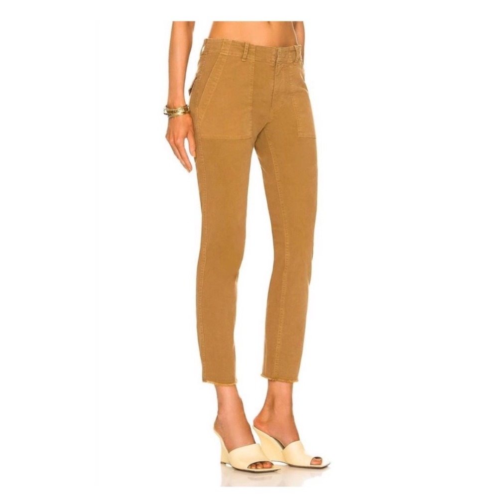 Nili‎ Lotan Jenna Pants Size 6 Crop Raw Hem Straight Utility Military Coastal